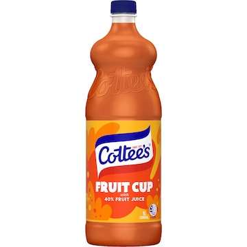 Cottee's Fruit Cup Cordial with 40% Fruit Juice 1L