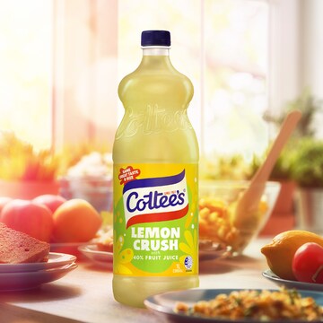 Cottee's Lemon Cordial Lemon Crush With 40% Fruit Juice 1L