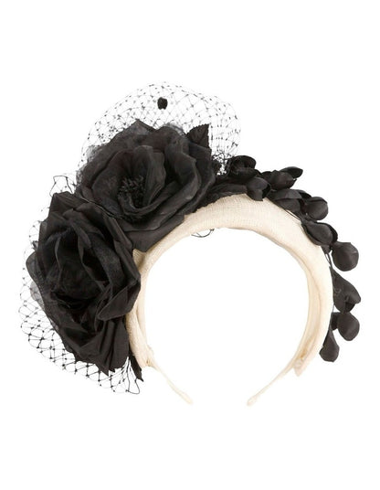 Fillies S337 Cream/Black Fascinator Fascinator in Cream/Black