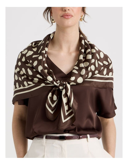 Scarf in Fawn and Cream Spot Print