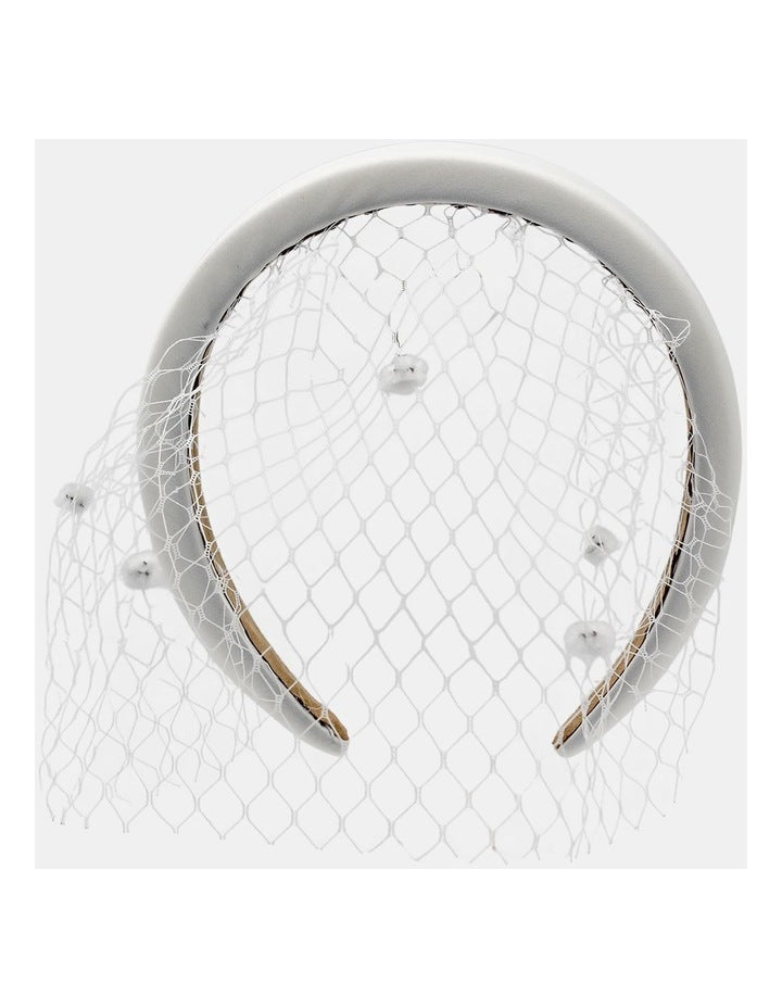 Lilah Veil Headband in White