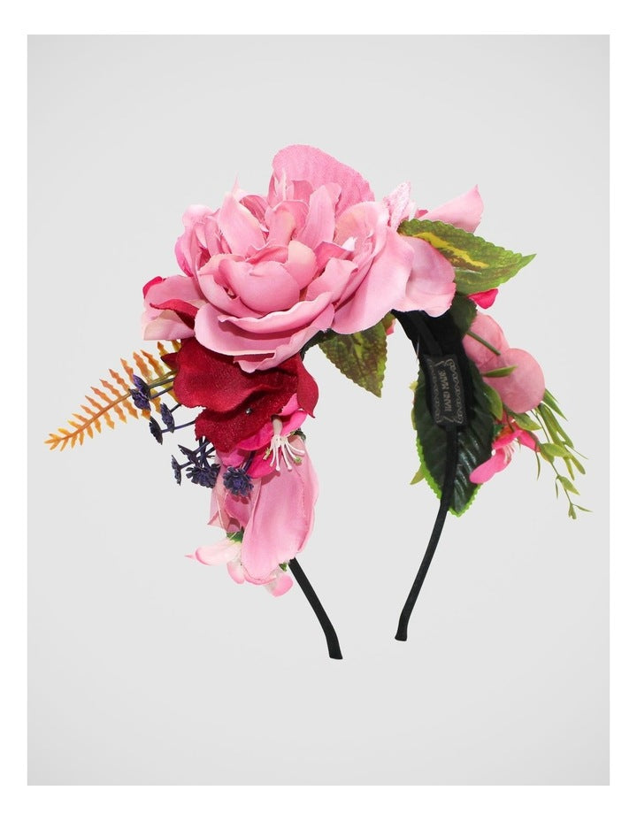 Dori Flower Crown in Hot Pink