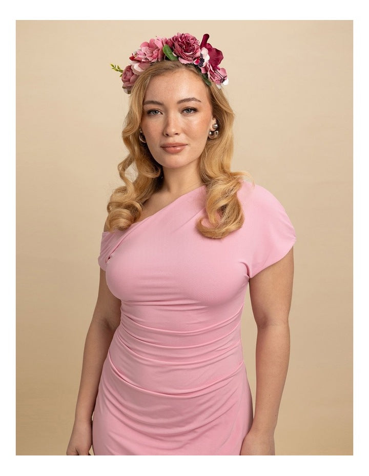 Dori Flower Crown in Hot Pink