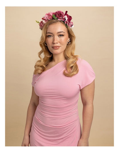 Dori Flower Crown in Hot Pink