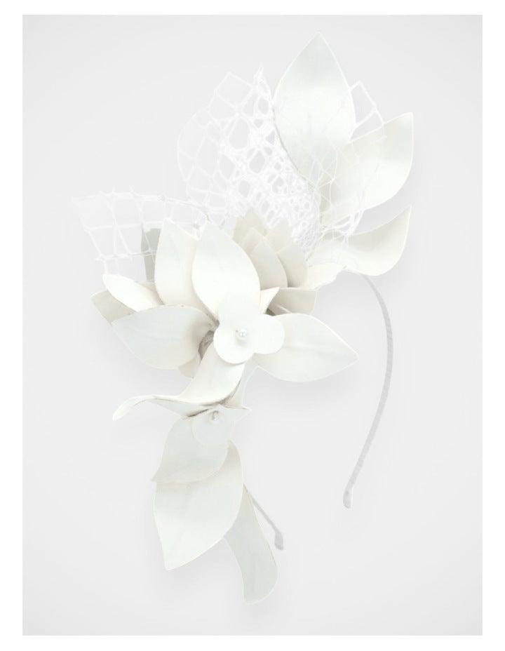 Fs1193 Dulcie White Fascinator Fascinator in White