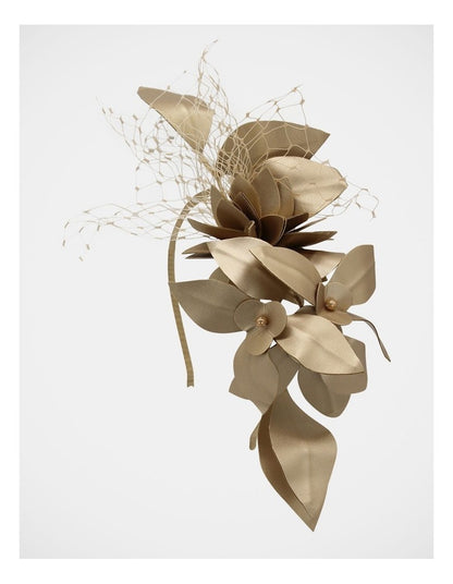 Fs1193 Dulcie Gold Fascinator Fascinator in Gold