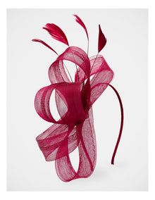 Nyla Fascinator in Burgundy Red