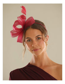Nyla Fascinator in Burgundy Red