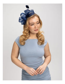Nyla Fascinator in Navy Blue