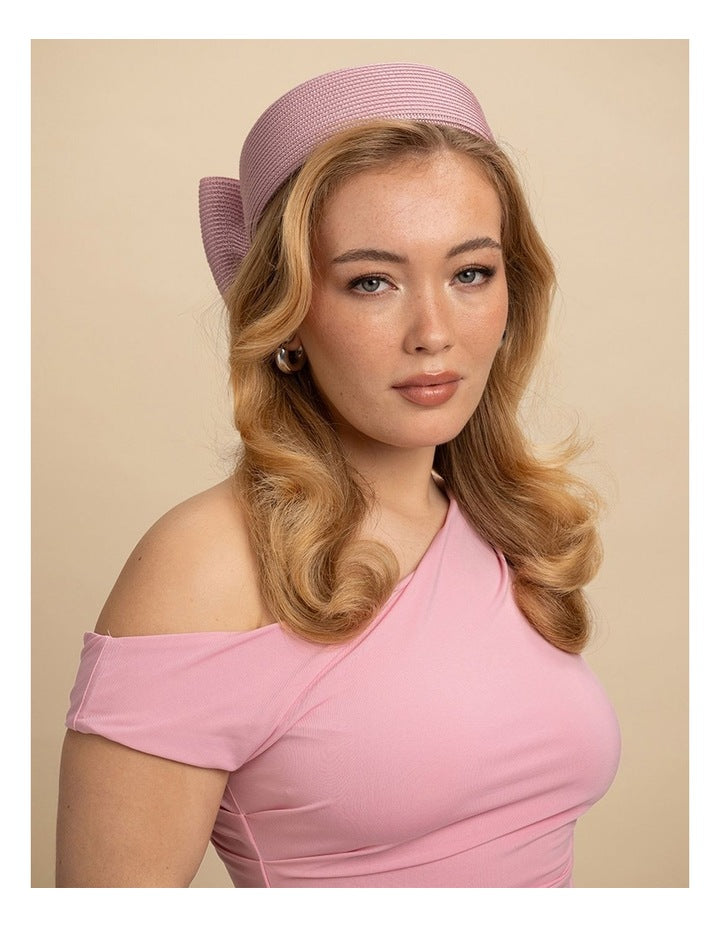 Fs1154 Tara Pillbox Hat Fascinator in Dusty Pink