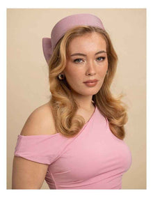 Fs1154 Tara Pillbox Hat Fascinator in Dusty Pink