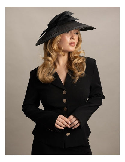 Fs1167 Josephine Fascinator in Black