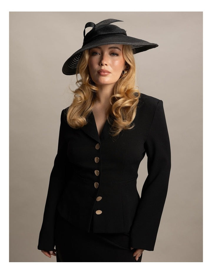 Fs1167 Josephine Fascinator in Black