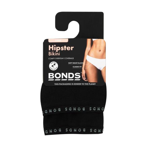 BONDS WOMENS HIPSTER BIKINI BRIEF:SIZE 12:.:2 PACK