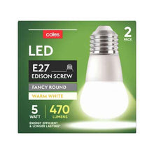 COLES LIGHT GLOBES LED ES 5W 470LUM 2700K:2 PACK