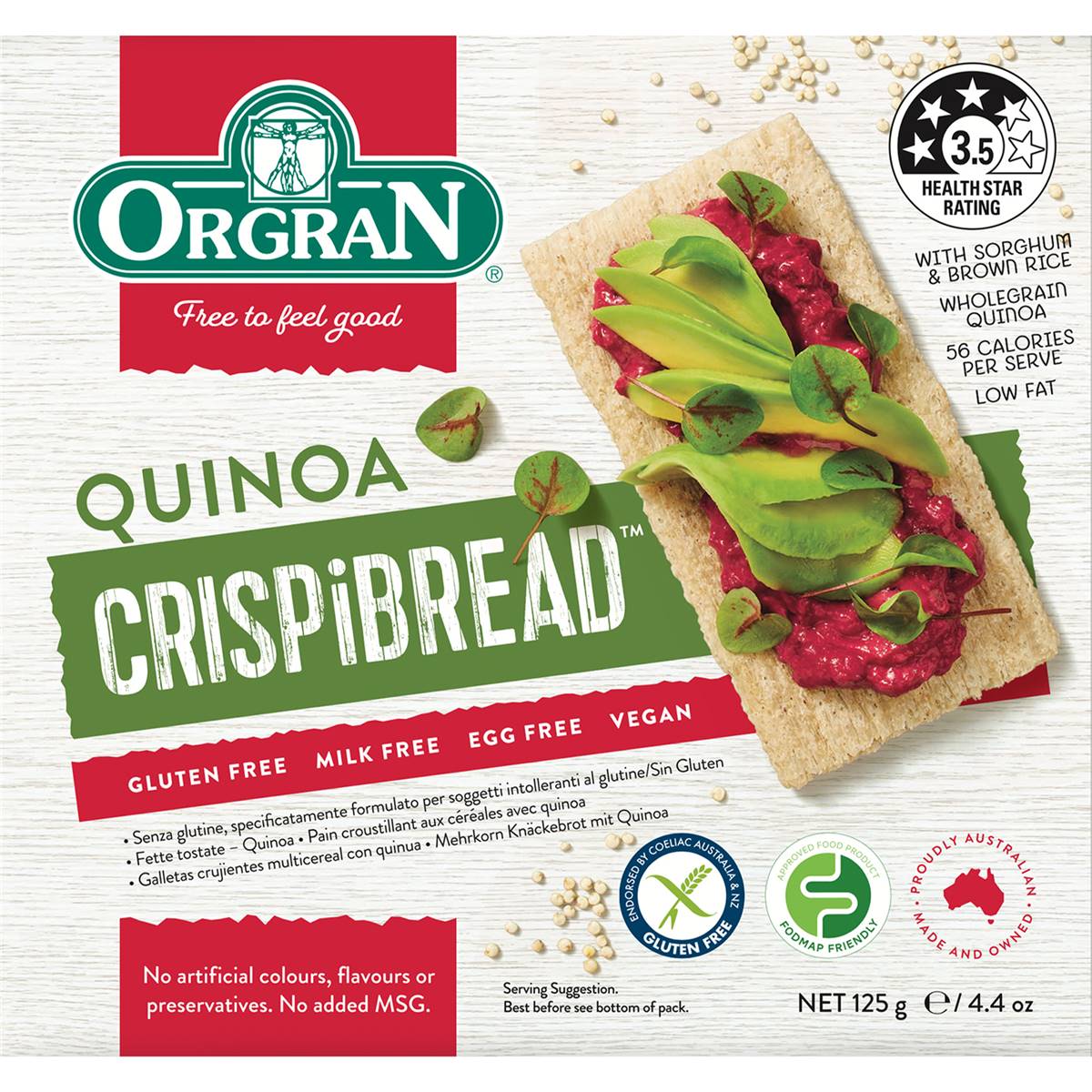 Orgran Gluten Free Crispbread Quinoa 125g