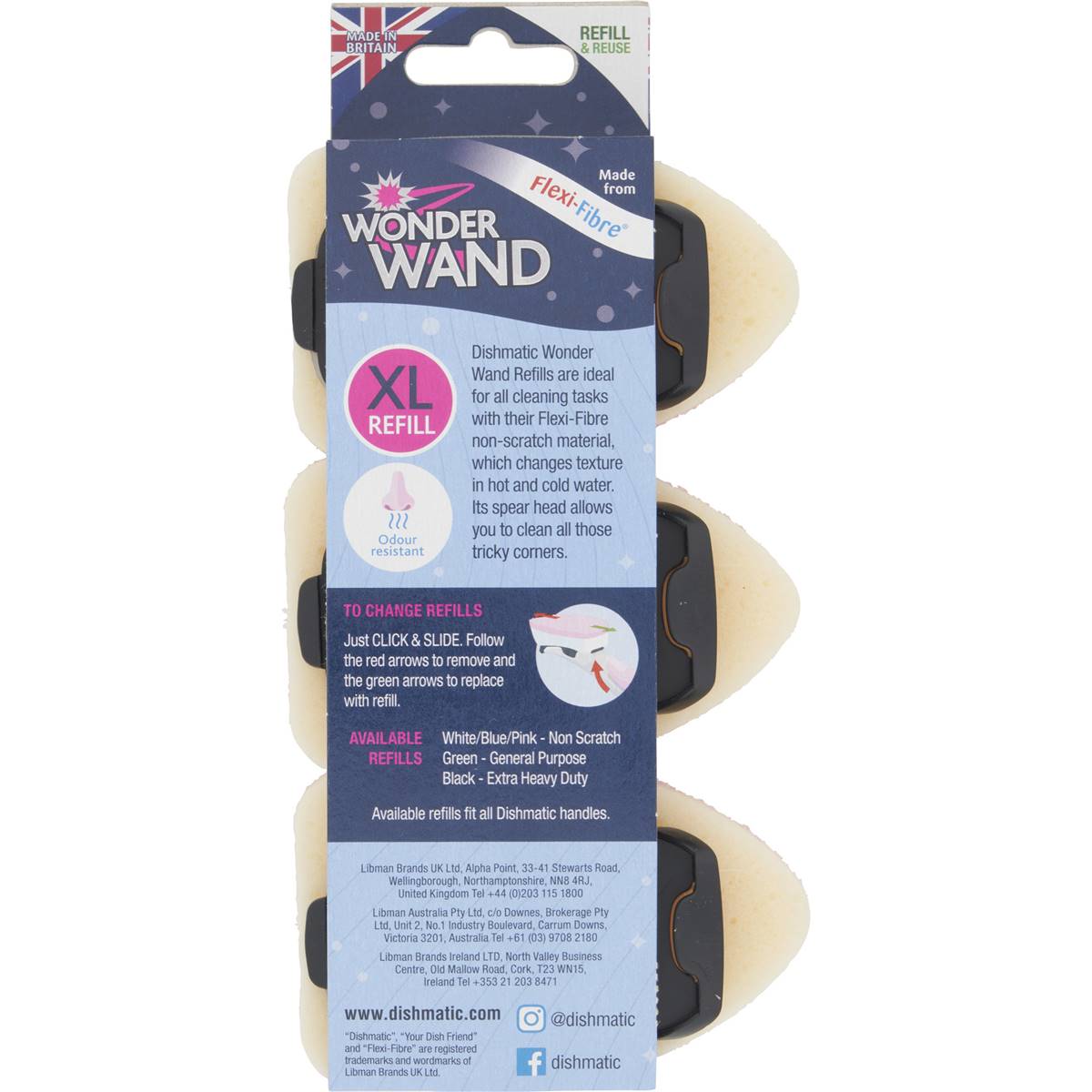 Dishmatic Wonder Wand Non Scratch Refill Scourers 3 Pack