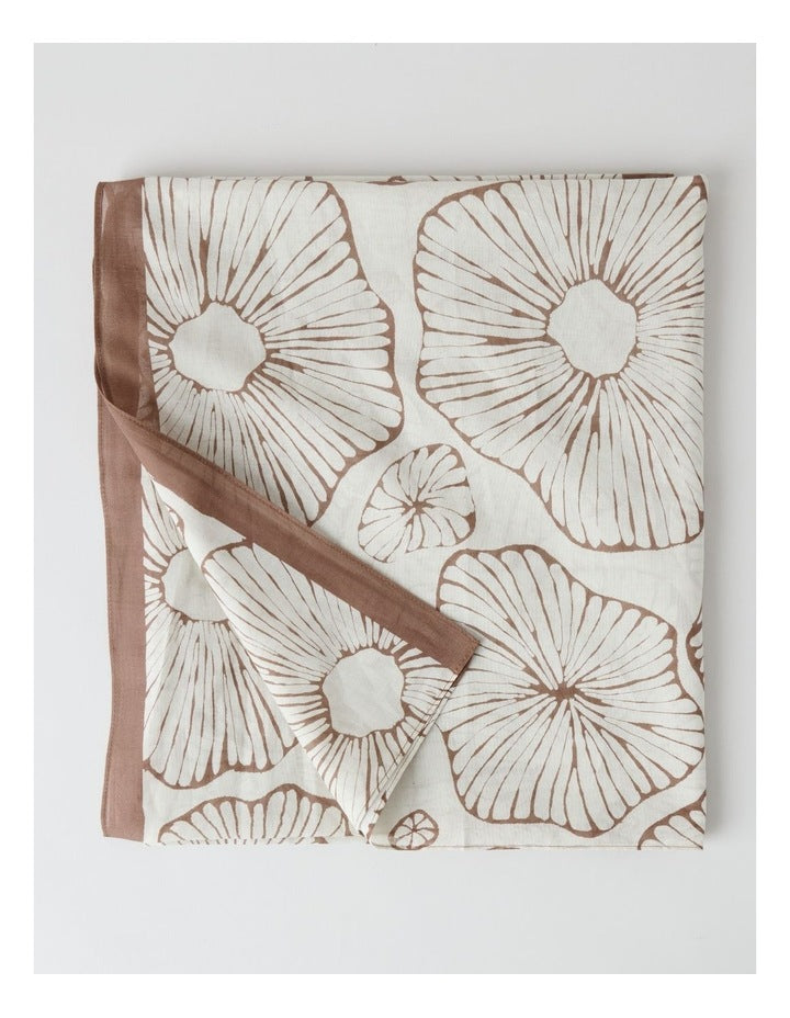 Tulum Lightweight Scarf in Coffee and Cream