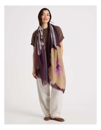 Lightweight Scarf in Plum Bloom Print