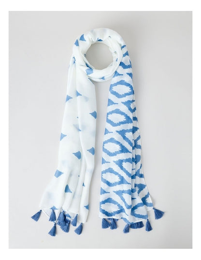 Cove Tassel Scarf in Blue