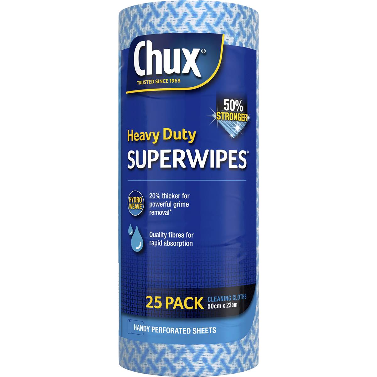 Chux Heavy Duty Superwipes Roll 25 Pack