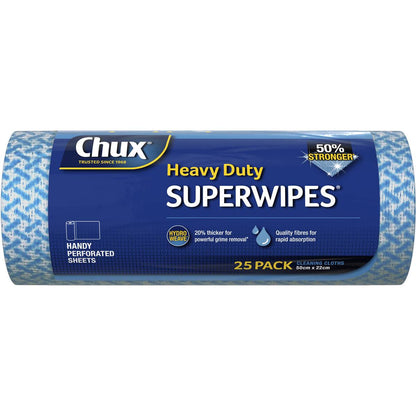 Chux Heavy Duty Superwipes Roll 25 Pack