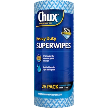 Chux Heavy Duty Superwipes Roll 25 pack