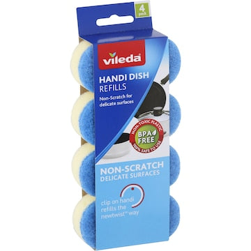 Vileda Handi Dish Refills Non Scratch 4 pack