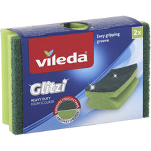 Vileda Glitzi Heavy Duty Foam Sponge Scourer 2 Pack