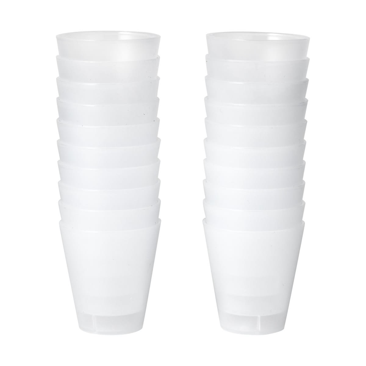 20 Pack Reusable Plastic Shot Glasses