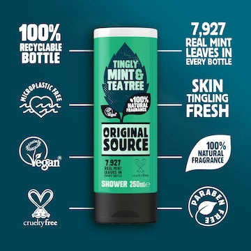 Original Source Body Wash Tingly Mint & Tea Tree Shower Gel 250mL