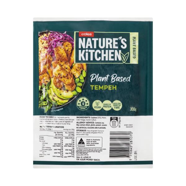 COLES NATURE'S KITCHEN TEMPEH 300G