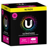 U By Kotex Ultrathin Super Pads With Wings 96 pack