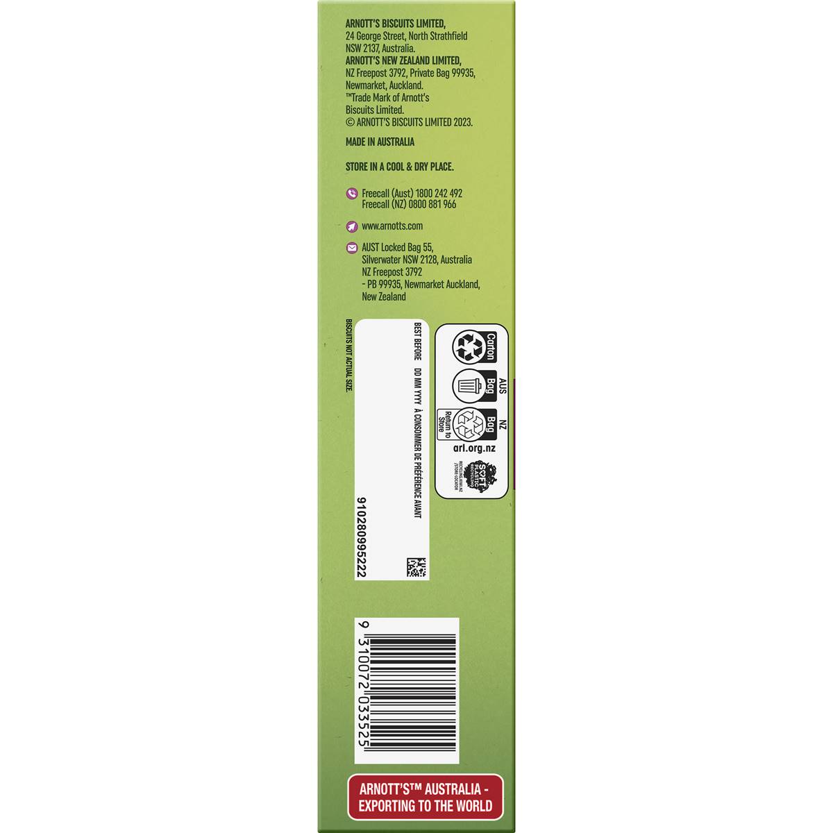 Arnott's Snack Right Oaty Bites Cocoa & Oat 6 pack