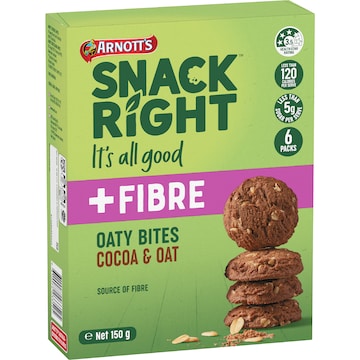 Arnott's Snack Right Oaty Bites Cocoa & Oat 6 pack