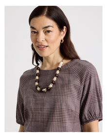 Beaded Short Necklace in Natural
