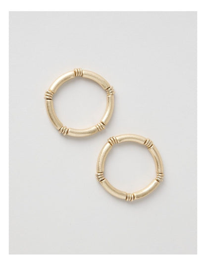 Matte Tube Stretch Bracelet 2 Pack in Gold