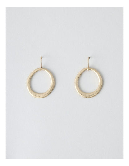 Open Circle Hook Earring in Gold