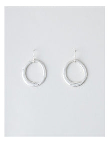 Open Circle Hook Earring in Silver