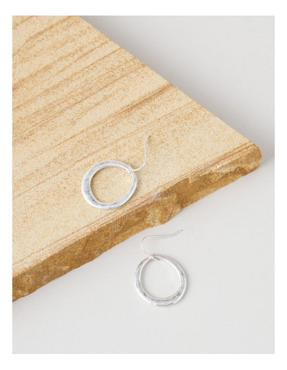 Open Circle Hook Earring in Silver