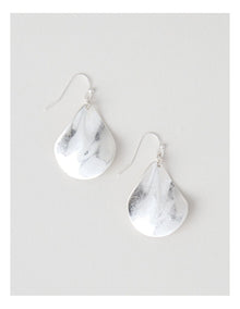 Wave Teardrop Hook Earring in Silver