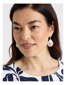 Wave Teardrop Hook Earring in Silver