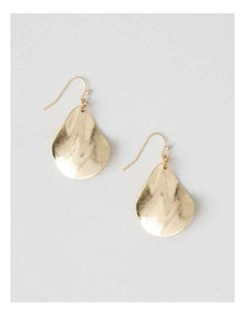 Wave Teardrop Hook Earring in Gold
