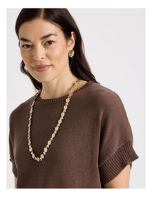 Coin Necklace Single Strand in Gold