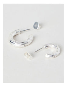 Matte Hoop Earrings 2-Pack in Silver