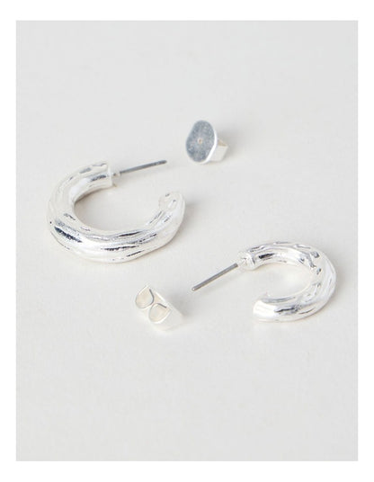 Matte Hoop Earrings 2-Pack in Silver