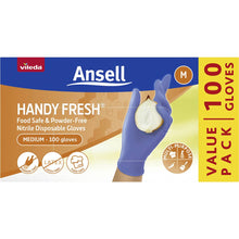 Vileda Ansell Handy Fresh Nitrile Disposable Gloves Medium 100 pack