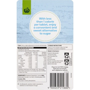 Woolworths Sweetener Tablets 300 pack