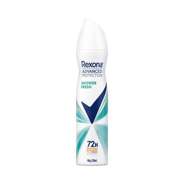 REXONA WOMEN DEODORANT 72HR ADVANCED AEROSOL SHOWER FRESH 220ML
