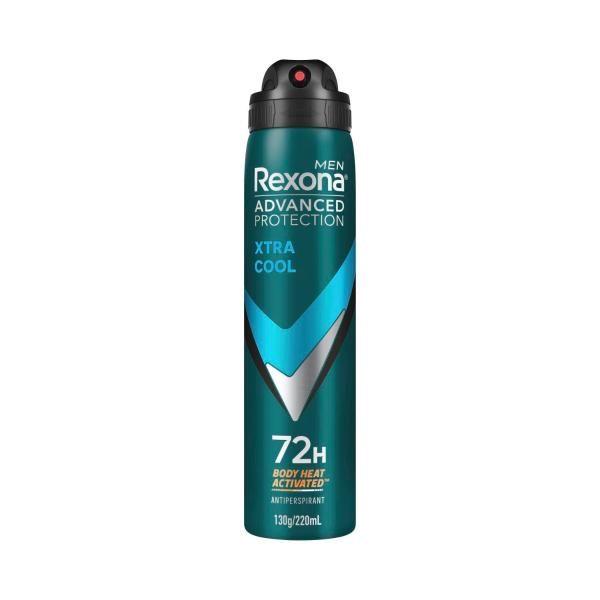 REXONA MEN DEODORANT 72HR ADVANCED AEROSOL EXTRA COOL 220ML